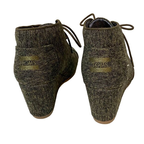 TOMS Desert Wedge Lace-Up Booties Womens Size 8 Gray - Picture 3 of 8